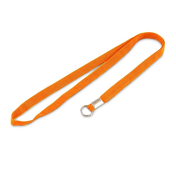 Лента для бейджа оранжевая с креплением металлическое кольцо
