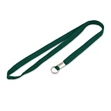 Лента для бейджа темно-зеленая с креплением металлическое кольцо