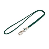 Шнурок для бейджа зеленый с карабином-клешня