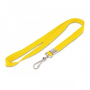 Лента для бейджа 20 мм жёлтая с креплением металлический карабин