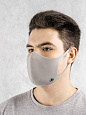 Многоразовая маска для лица с ионами серебра серая
