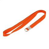 Лента для бейджа 16 мм ярко-оранжевая с креплением кольцо