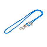 Шнурок для бейджа синий с двумя металлическими карабинами